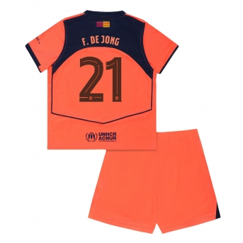 Billige Fotballdrakt Barcelona Frenkie de Jong #21 Replika Tredjedraktsett Barn 2025-26 Kortermet (med bukser)